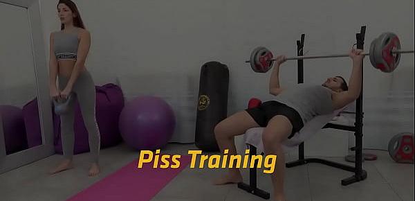  Pissy Workout Fun For Brunette Gym Babe